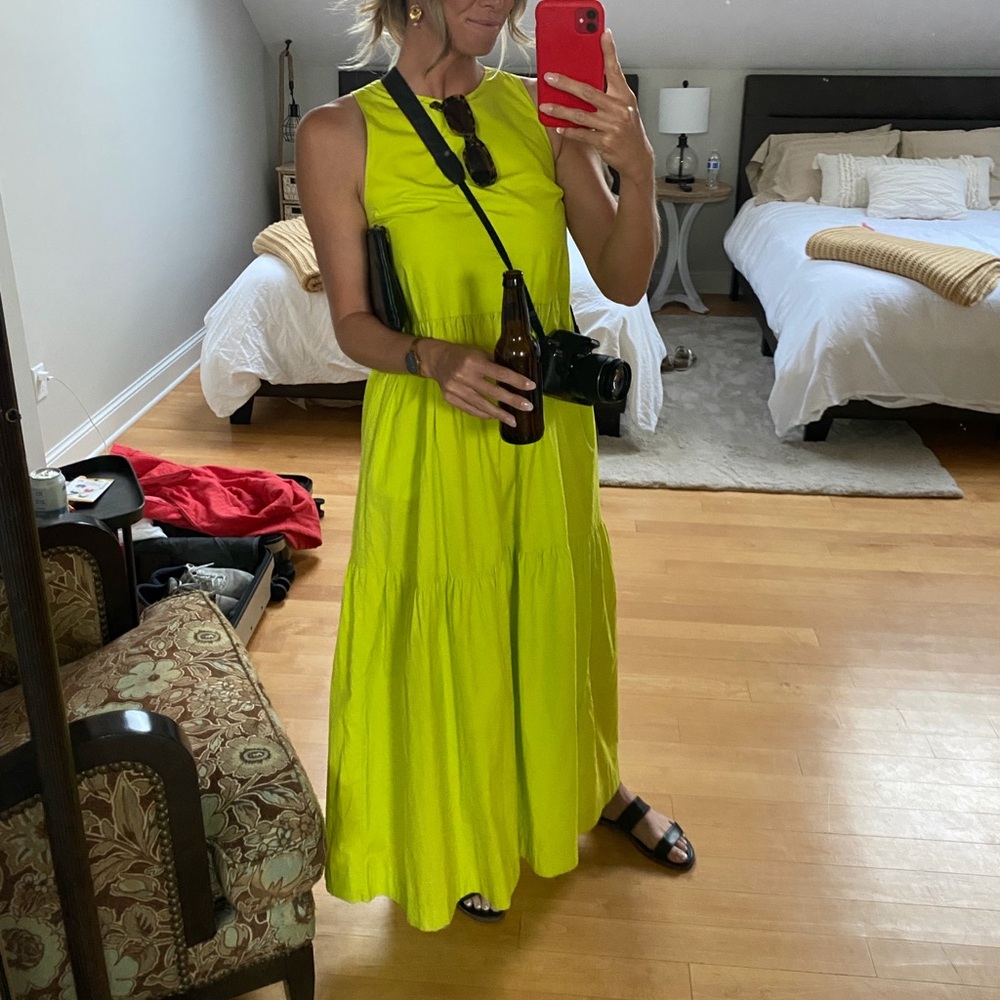 Lime Green Sleeveless Maxi Dress